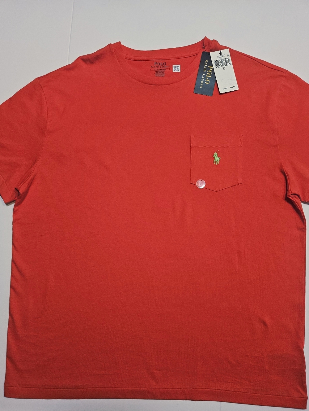 NWT Polo Ralph Lauren Men's Classic Fit Pocket T-Shirt Red Large L